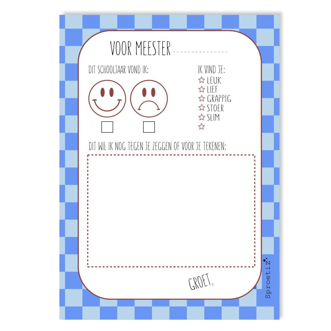 Invulkaart - meester