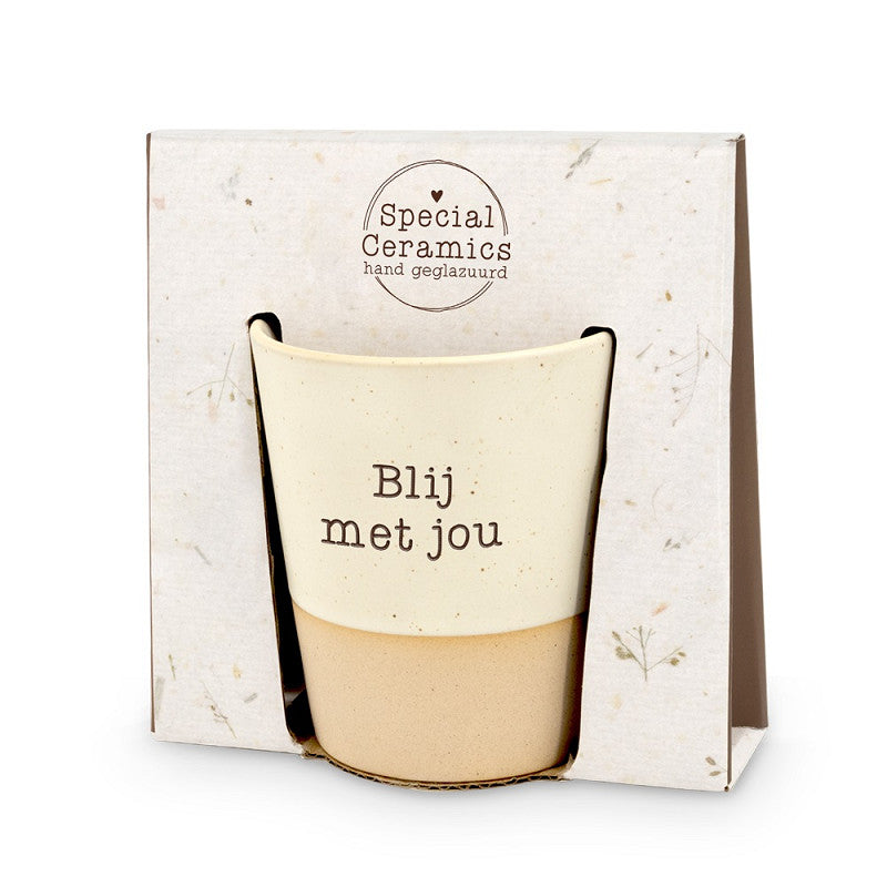 Mok | Blij met jou | geglazuurd