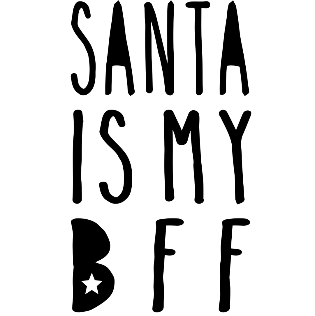 strijkapplicatie kerst santa is my bff