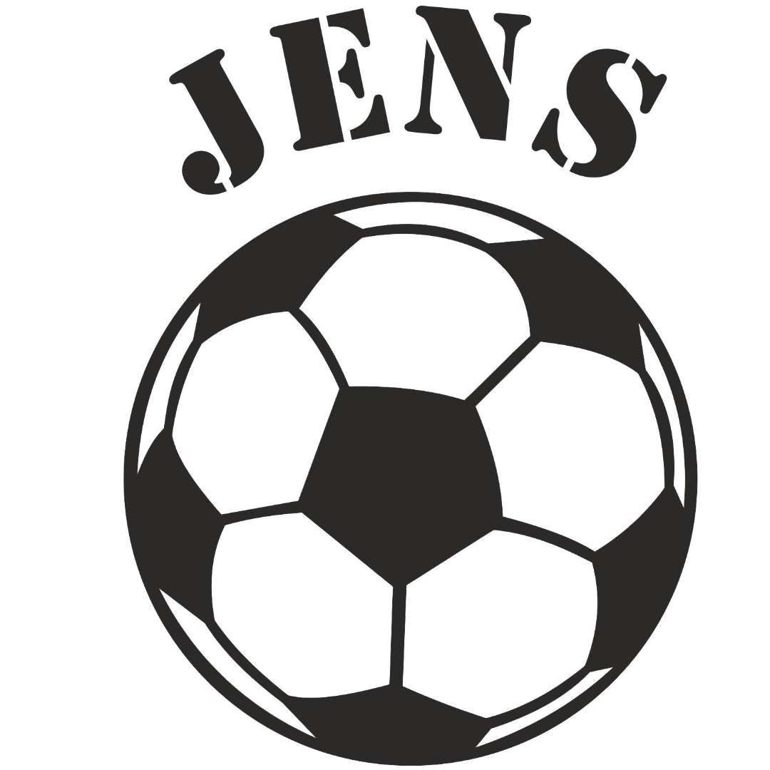 strijkapplicatie voetbal met naam