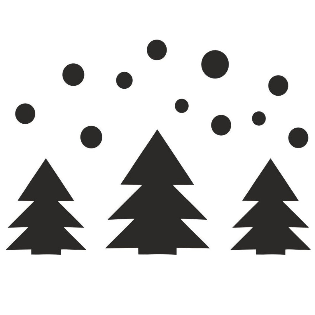 strijkapplicatie kerstbomen sneeuw