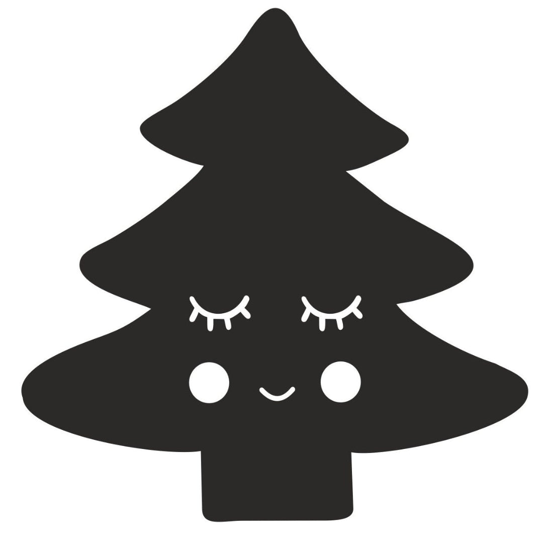 strijkapplicatie kerstboom gezichtje