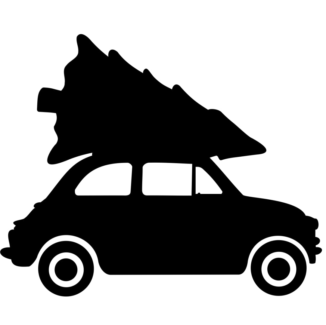 strijkapplicatie autootje met kerstboom