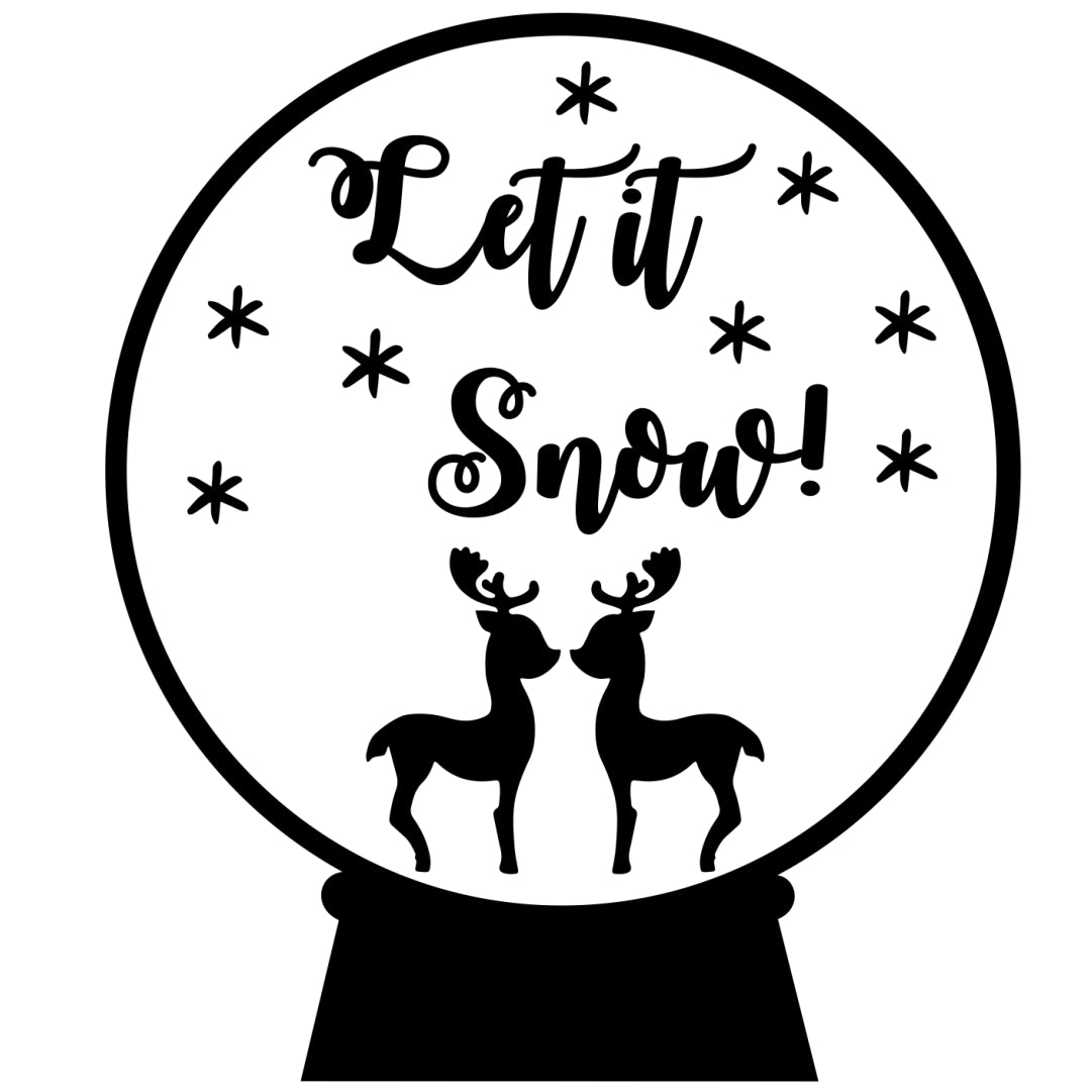 strijkapplicatie kerst schudbol let it snow