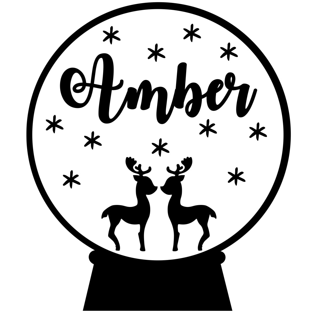 strijkapplicatie kerst schudbol naam sierlijk