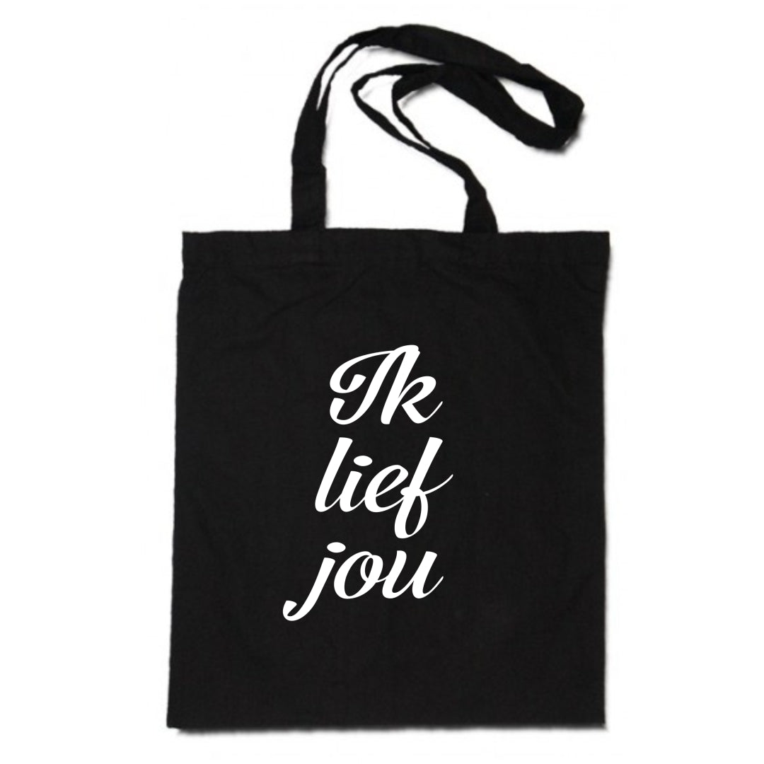 linnen tas - ik lief jou