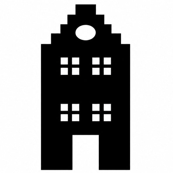 Huisje raamsticker statisch en herbruikbaar.