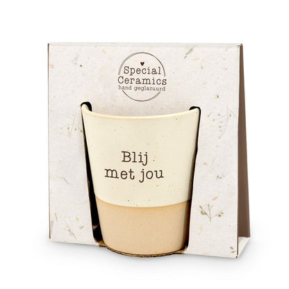 Mok | Blij met jou | geglazuurd