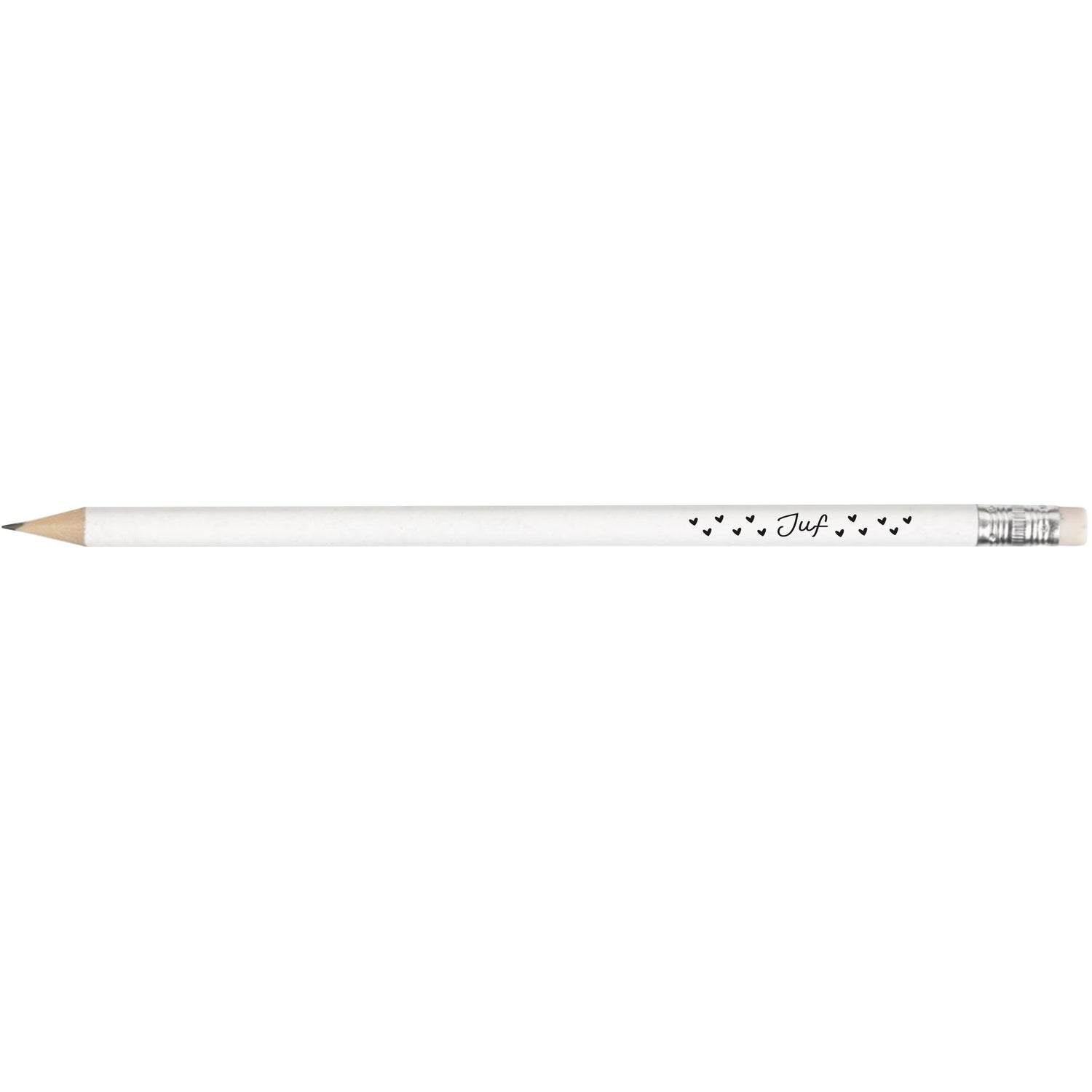 Potlood | Juf hartjes | wit