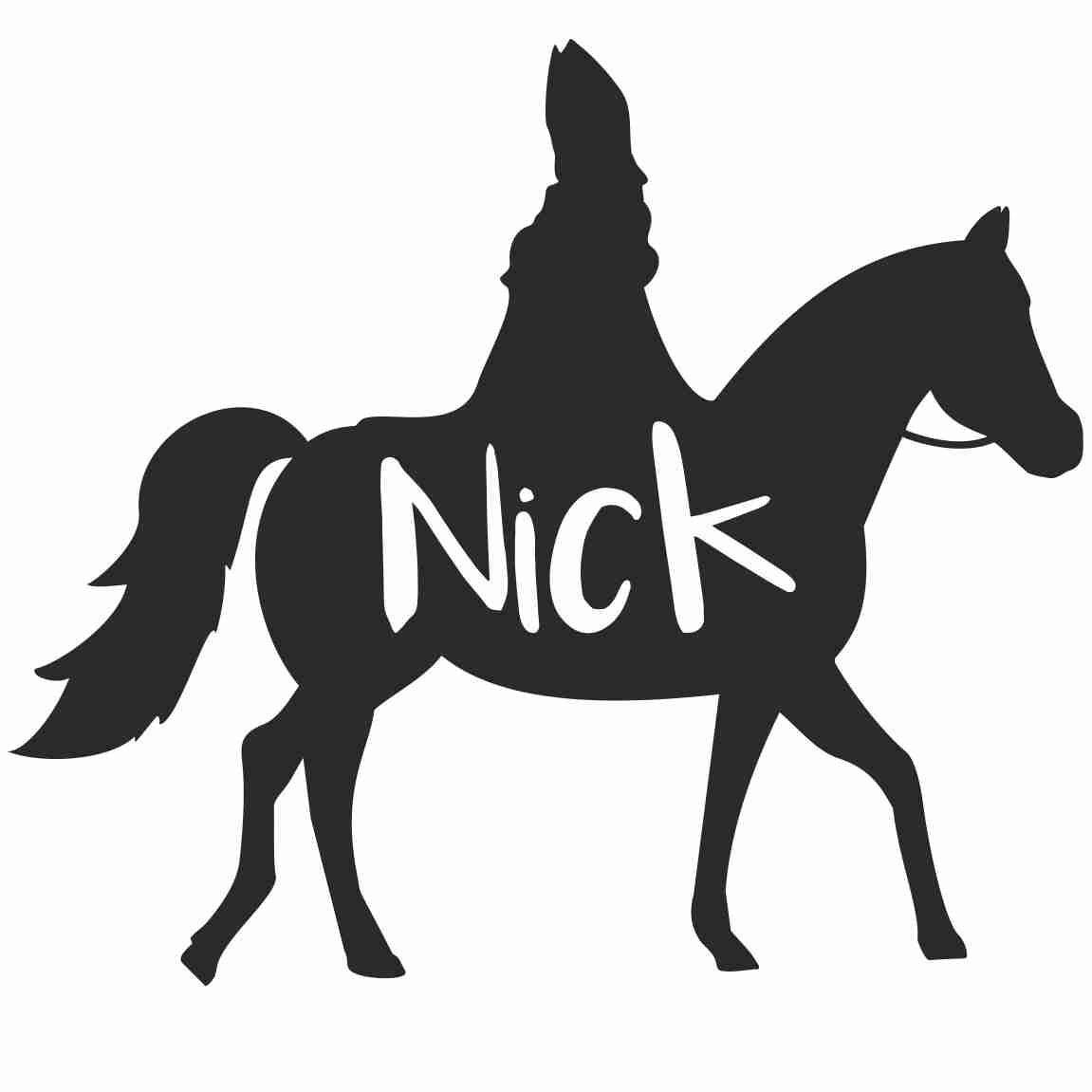 Strijkapplicatie Sint op paard naam