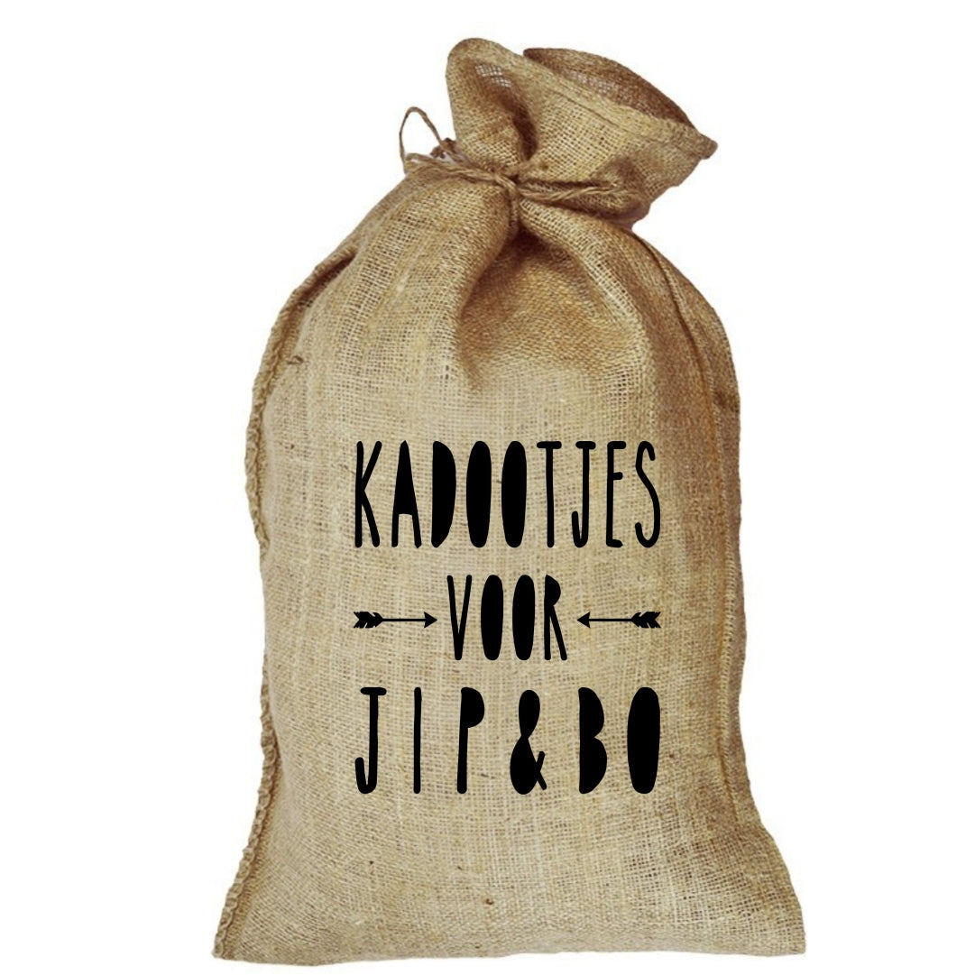 Jute zak - kadootjes voor pijltjes