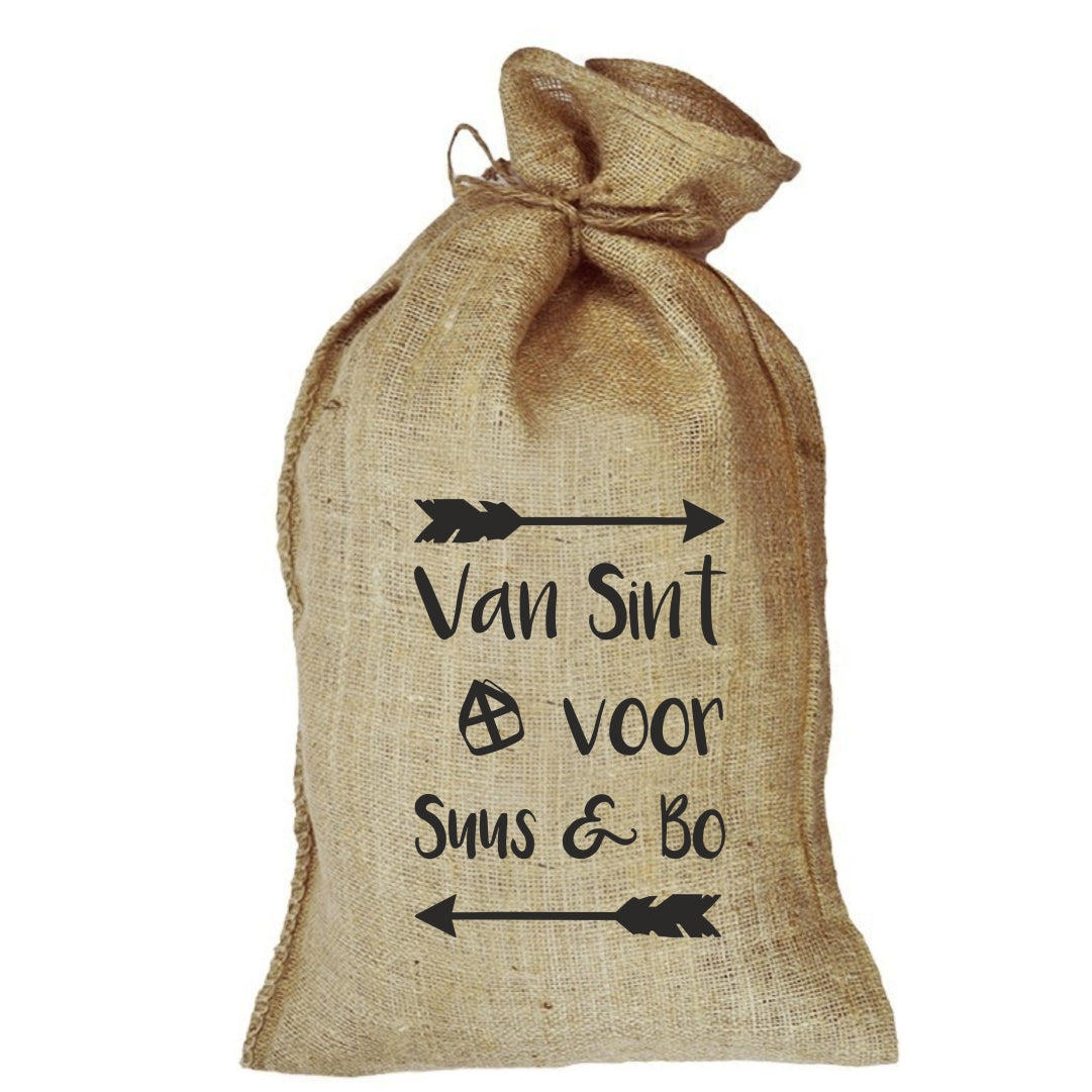 Jute zak - van sint voor pijlen
