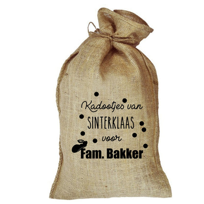 Jute zak - kadootjes van sinterklaas confetti