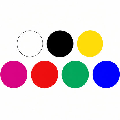 kleuren waarin de statische stickers verkrijgbaar zijn.