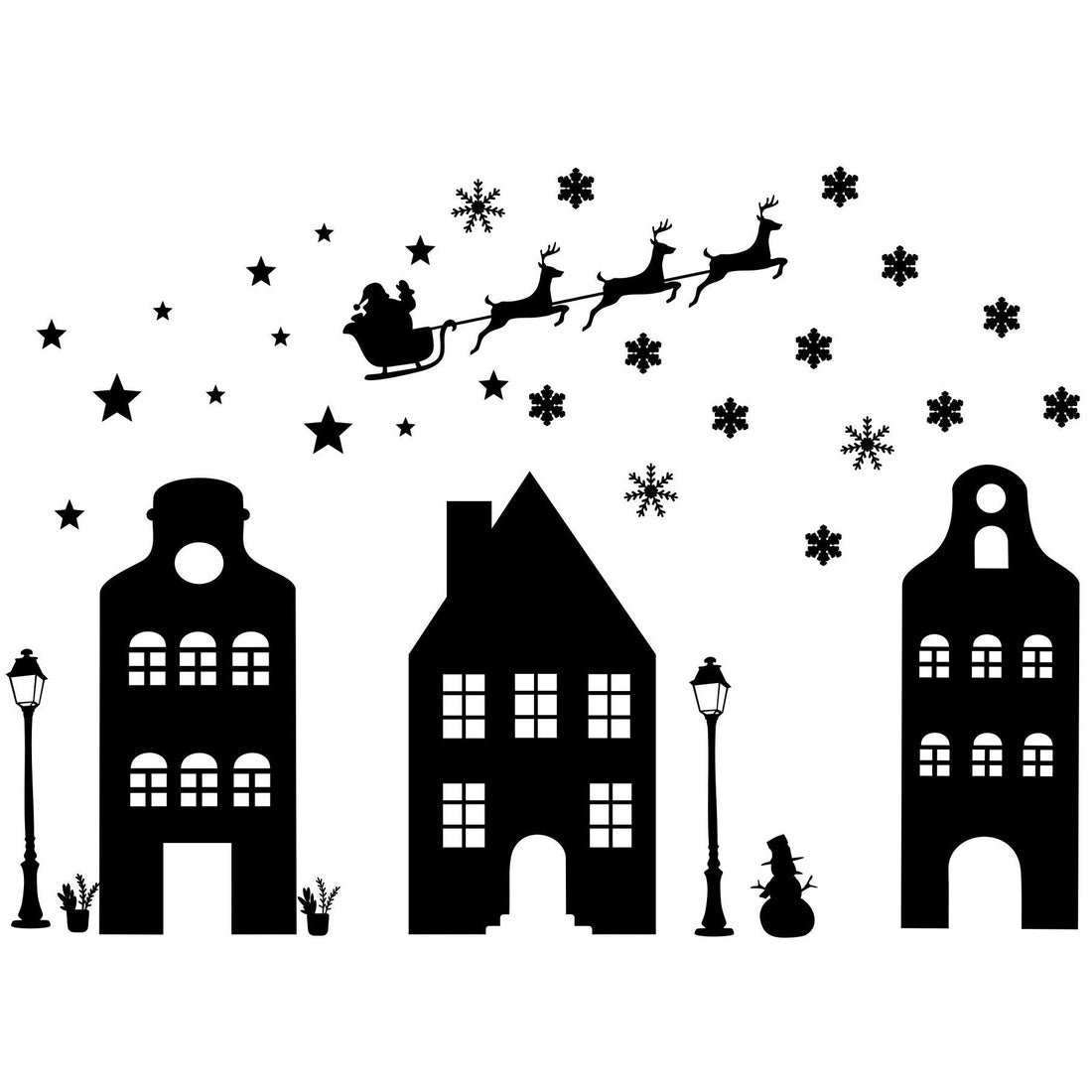 Statische stickers huisjes kerst afbeeldingen.