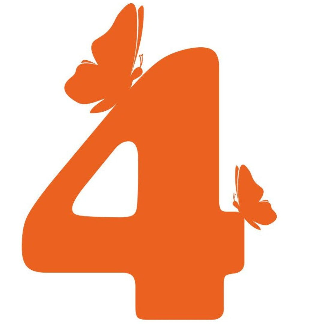 strijkapplicatie cijfer Vlinders - kies uit 0 t/m 9