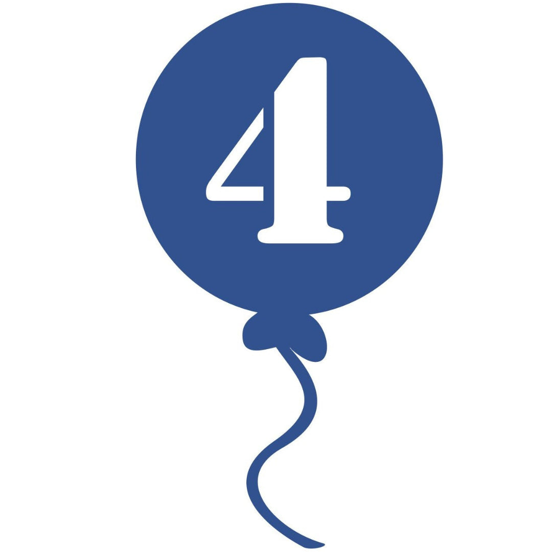 Ballon met cijfer - kies 0 t/m 9