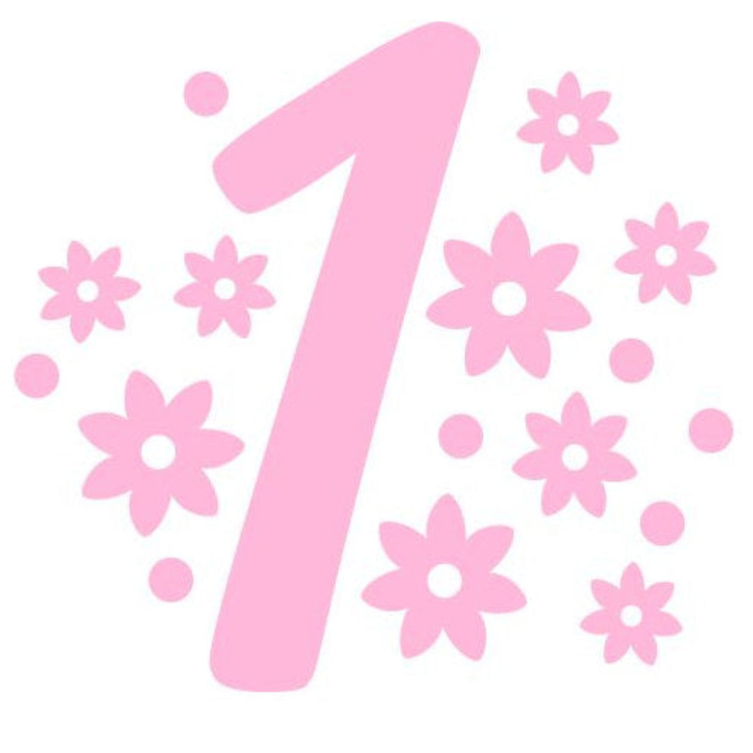 strijkapplicatie cijfer Bloemen - kies uit 0 t/m 9