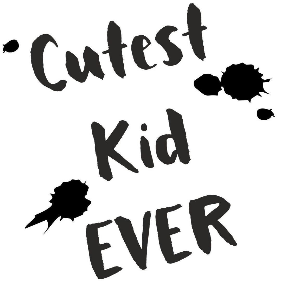 strijkapplicatie cutest kid ever verfspetters