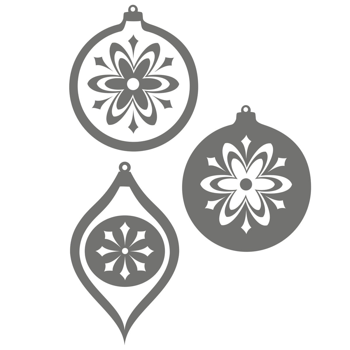 strijkapplicatie Kerstballen setje