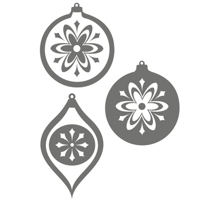 strijkapplicatie Kerstballen setje