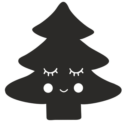 strijkapplicatie kerstboom gezichtje