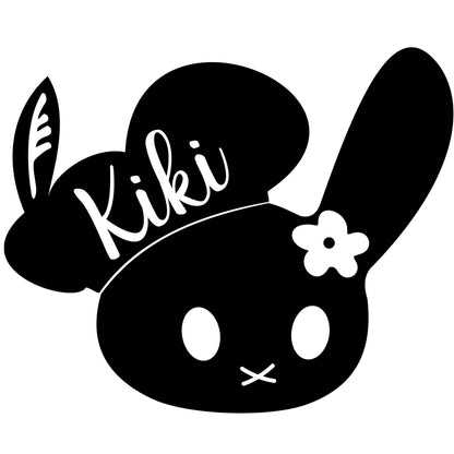 Strijkapplicatie konijntje pietenmuts bloem