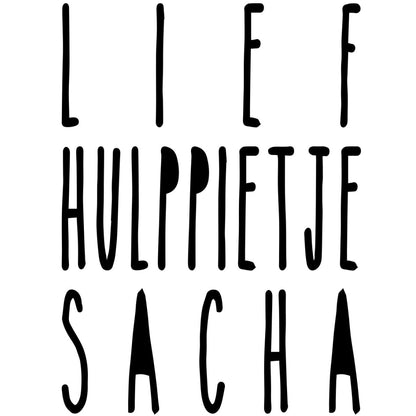 Strijkapplicatie Lief Hulppietje naam