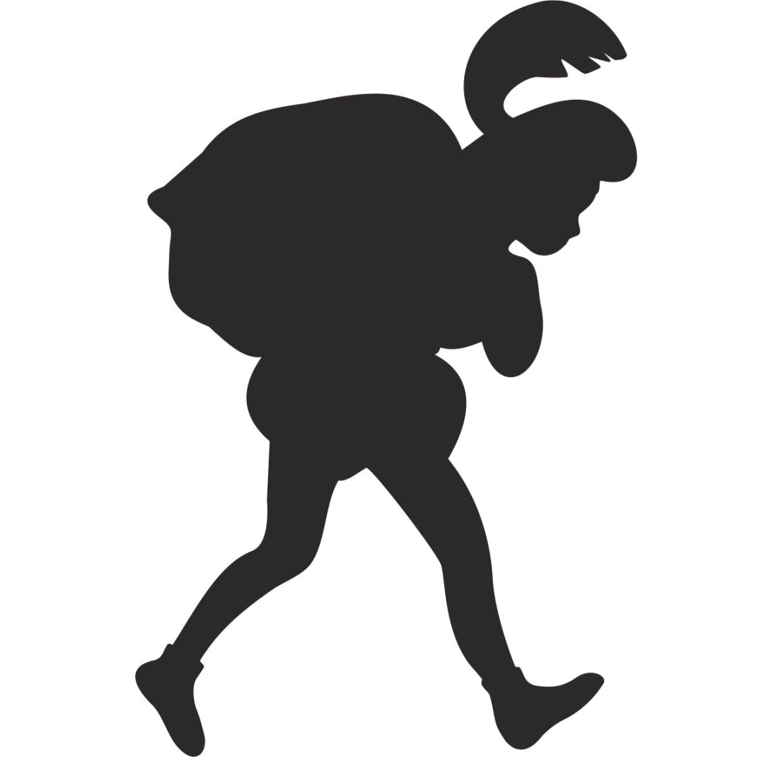 Strijkapplicatie zwarte piet met zak