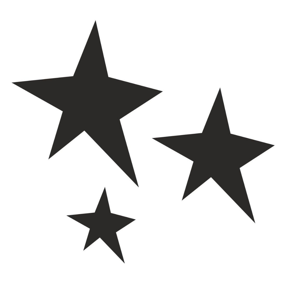 strijkapplicatie Ster onregelmatig setje van 3
