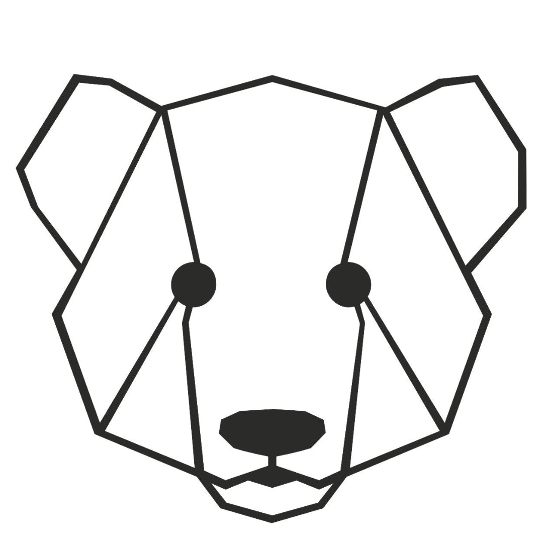 strijkapplicatie berenkop geometrisch