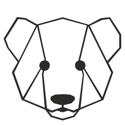 strijkapplicatie berenkop geometrisch