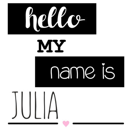 strijkapplicatie Hello my name is hart
