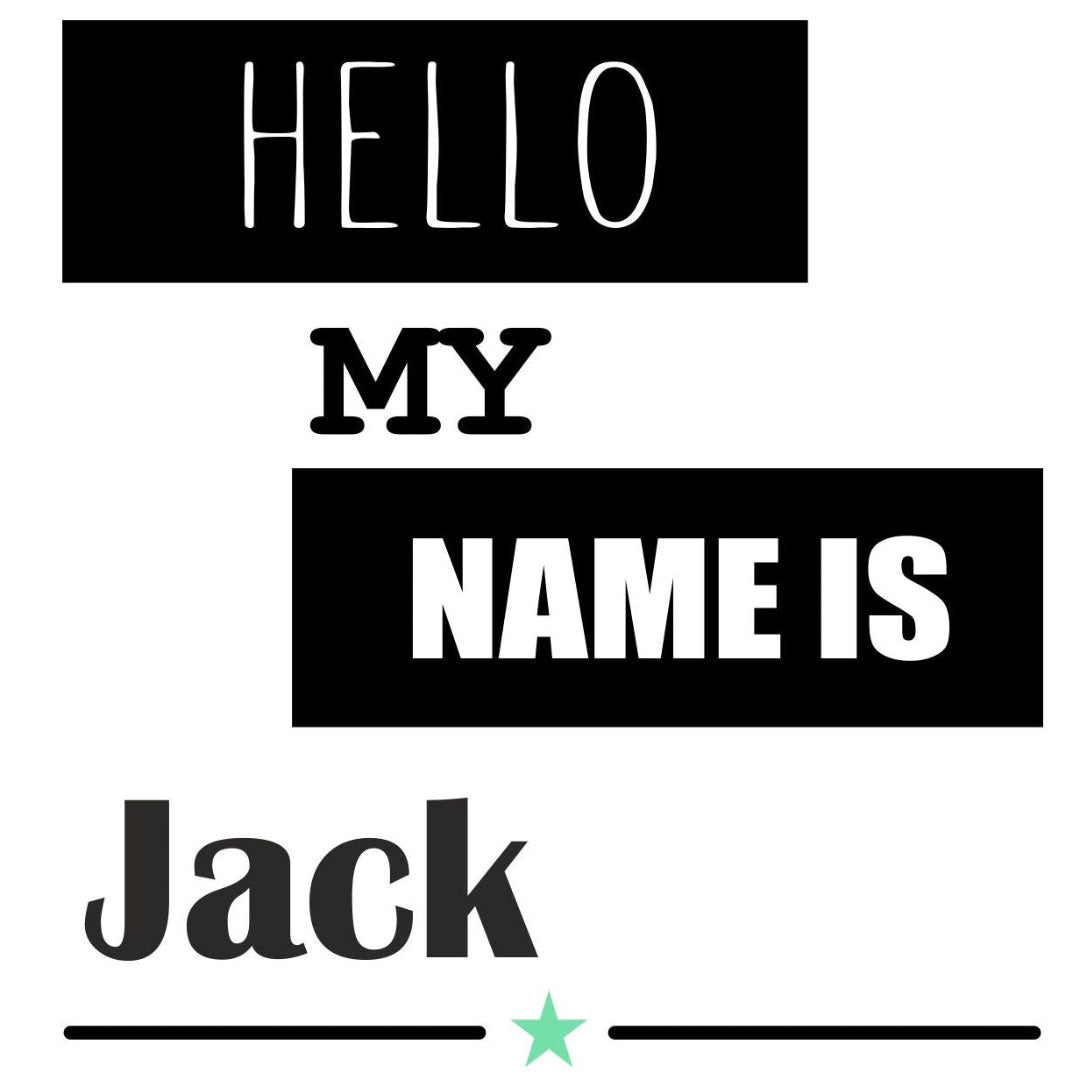 strijkapplicatie Hello my name is ster