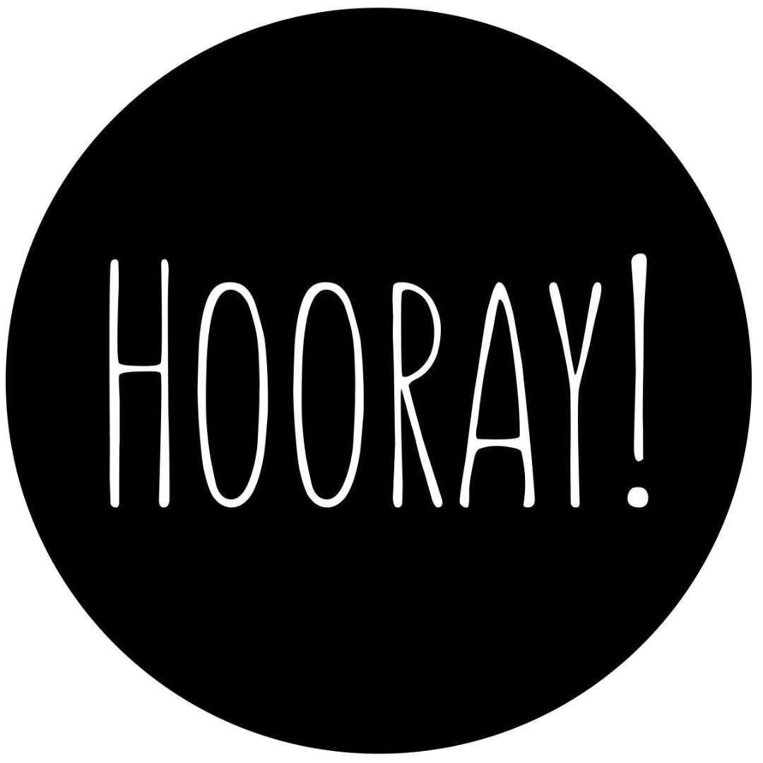 strijkapplicatie Hooray cirkel