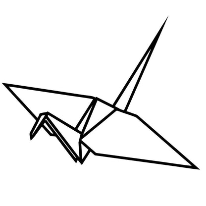 strijkapplicatie origami kraanvogel lijnen