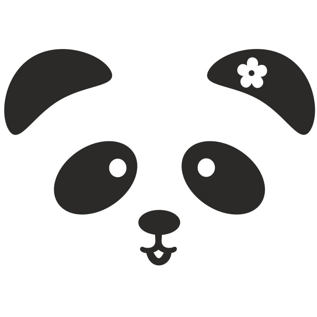 strijkapplicatie Pandabeer Snoetje Bloem