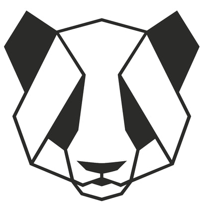strijkapplicatie panda geometrisch