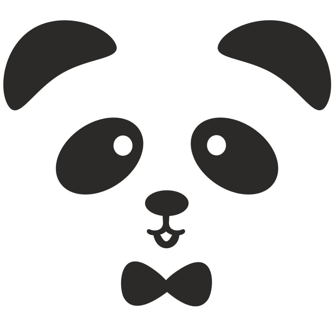 strijkapplicatie Pandabeer Snoetje Strikje