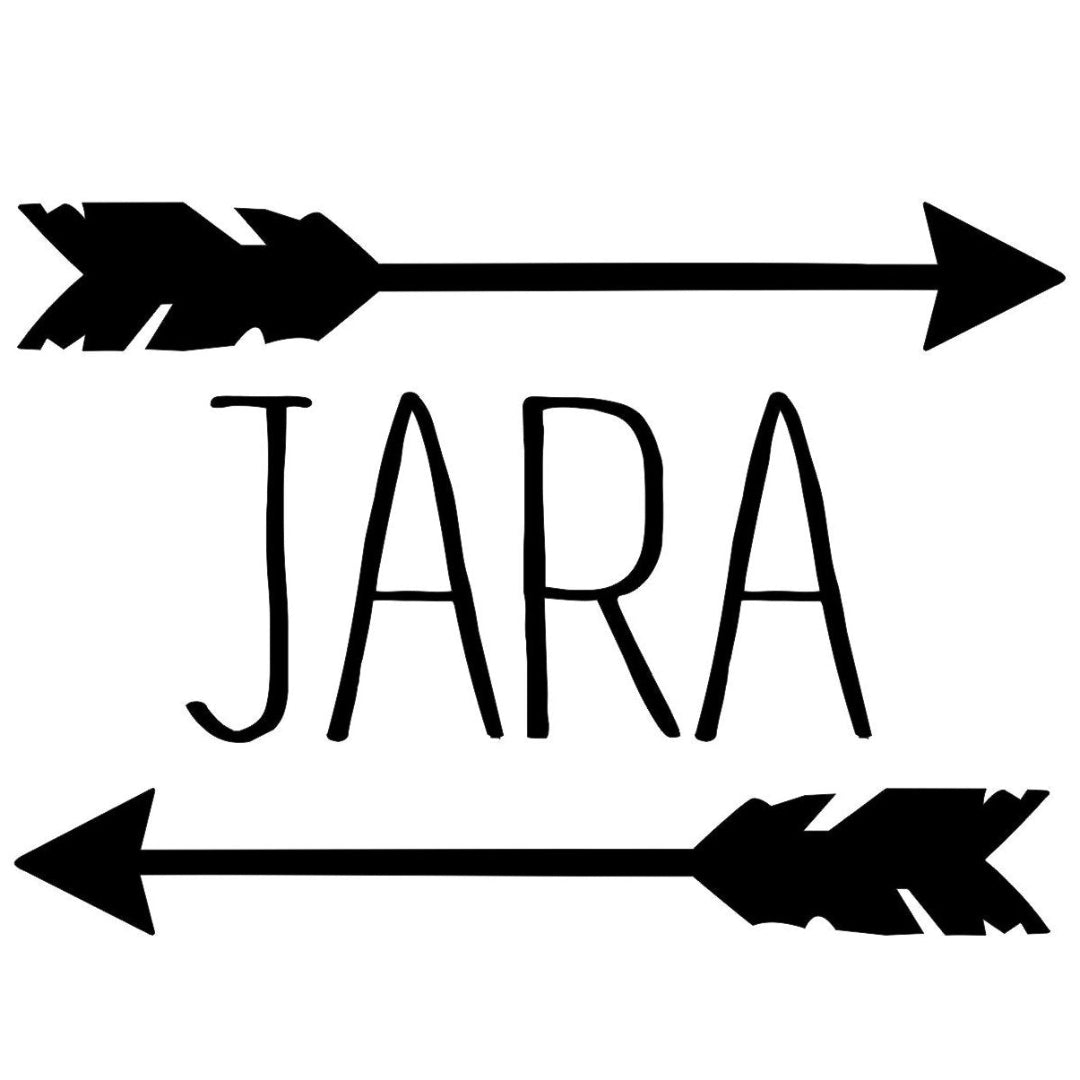Strijkapplicatie pijlen met naam