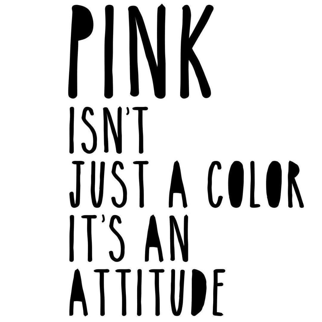 strijkapplicatie Pink is an atttitude