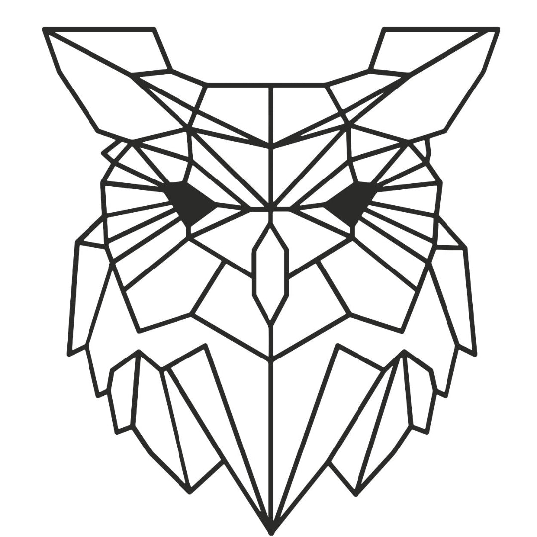 strijkapplicatie uil geometrisch