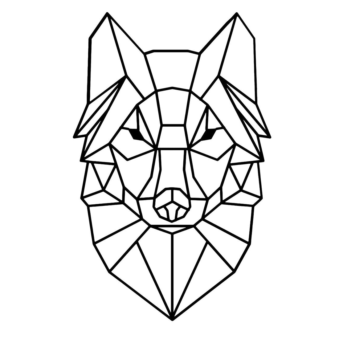 strijkapplicatie wolf geometrisch