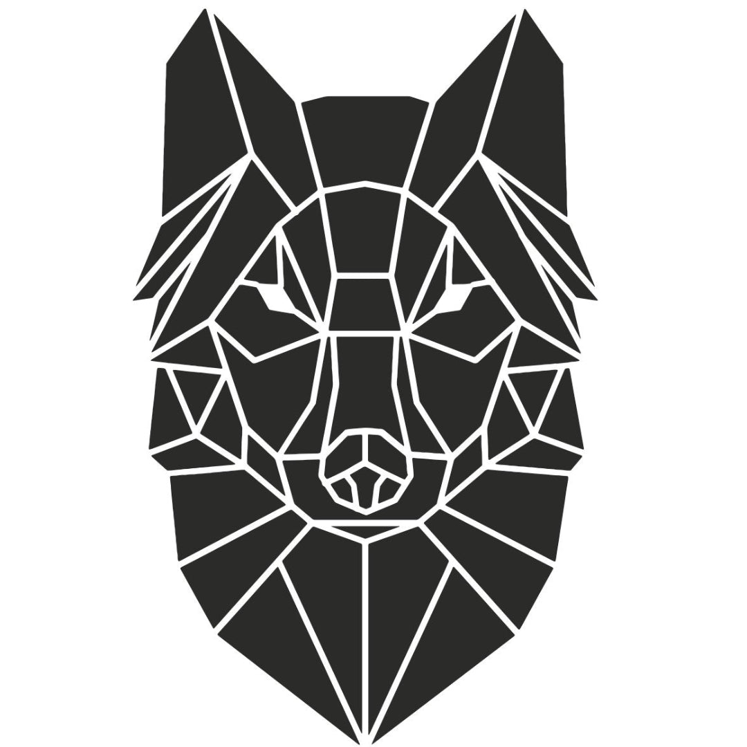 strijkapplicatie wolf geometrisch vlakken