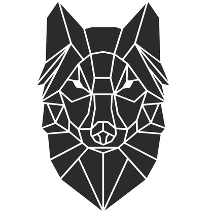 strijkapplicatie wolf geometrisch vlakken