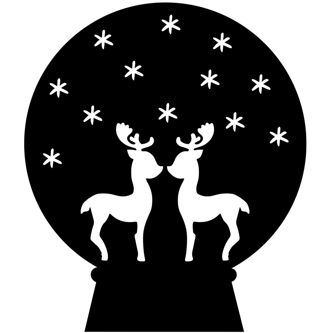 strijkapplicatie kerst schudbol hertjes