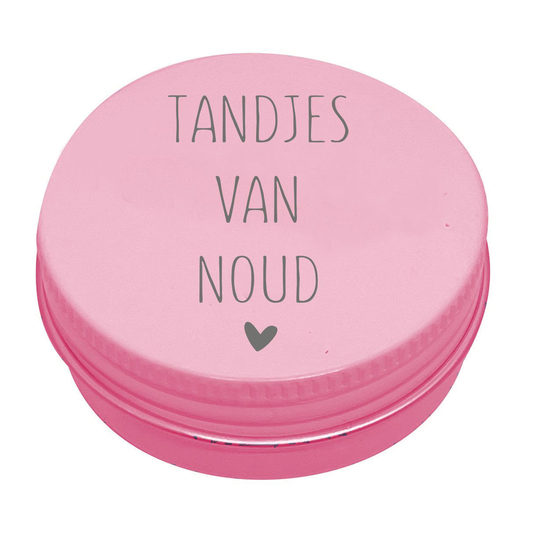 Tandendoosje met naam | strak hartje | roze