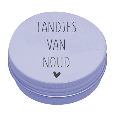 Tandendoosje met naam | strak hartje | wit