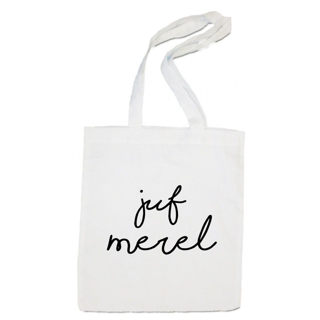 linnen tas -  Juf naam geschreven