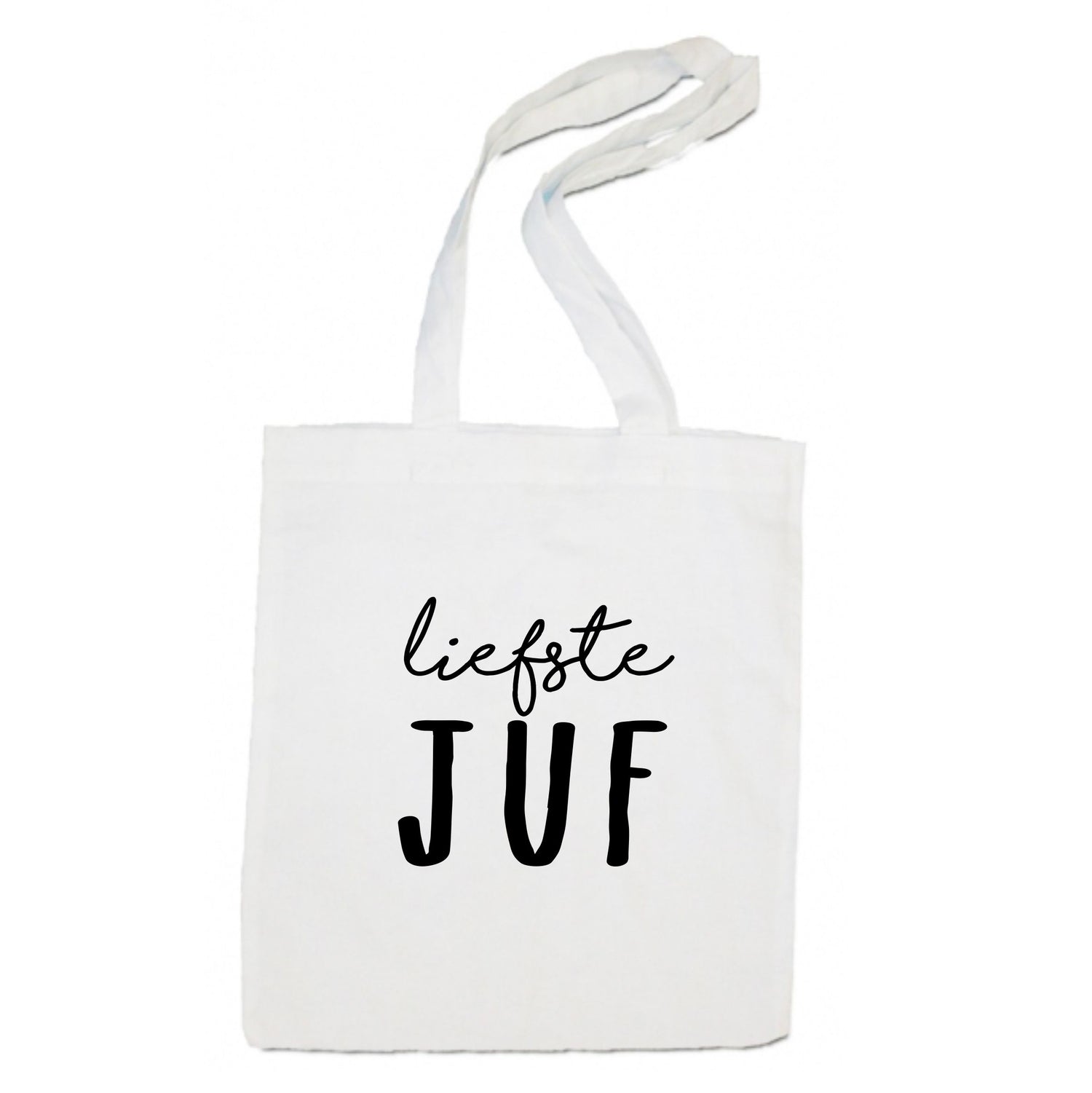 linnen tas -  Liefste juf - wit